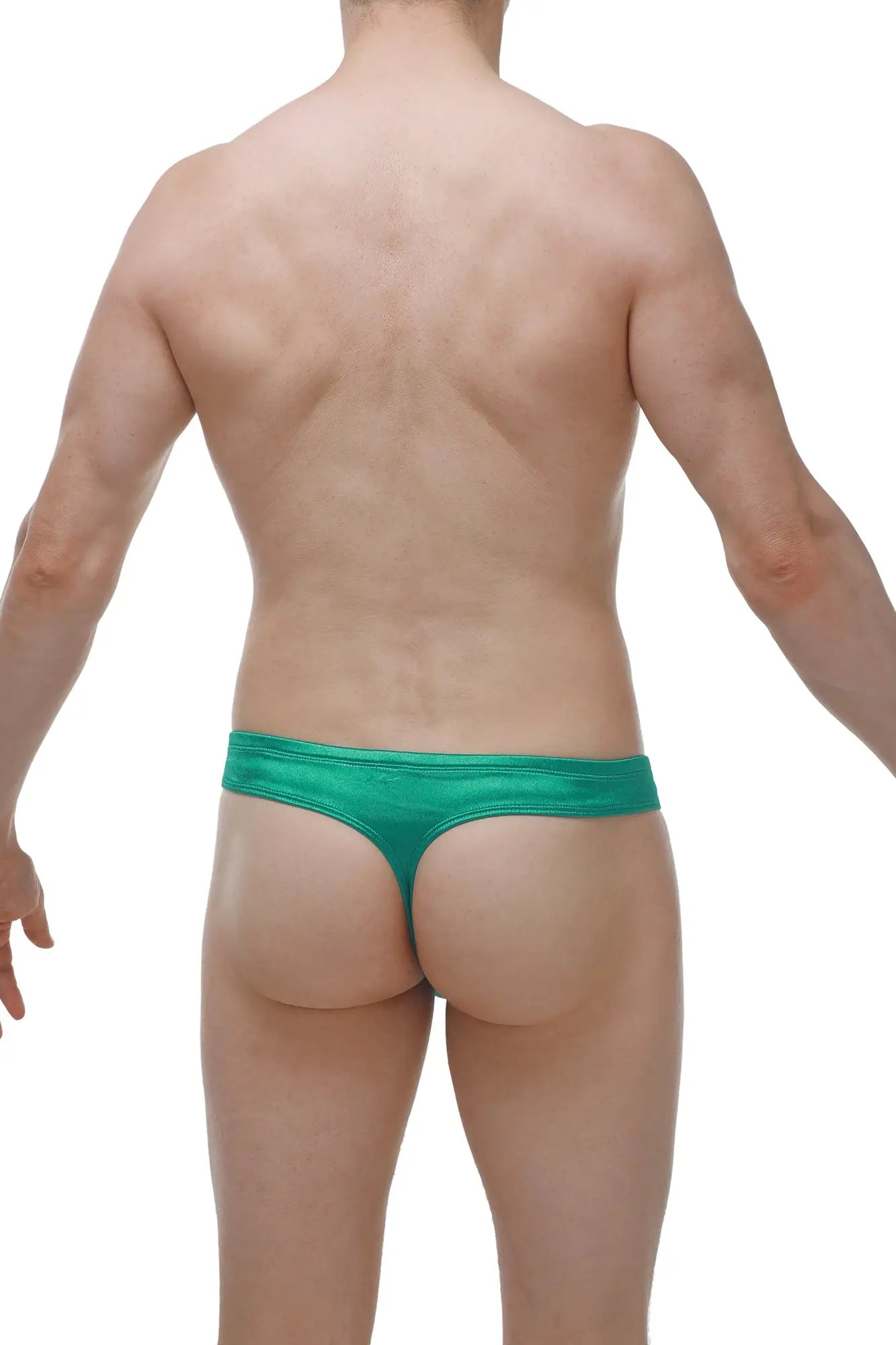 Emerald green satin mini boxer thong showcasing smooth satin fabric and vibrant green color for stylish comfort