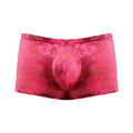 Mini short neon lace hot pink medium fuchsia lace briefs with rose pattern in delicate floral design