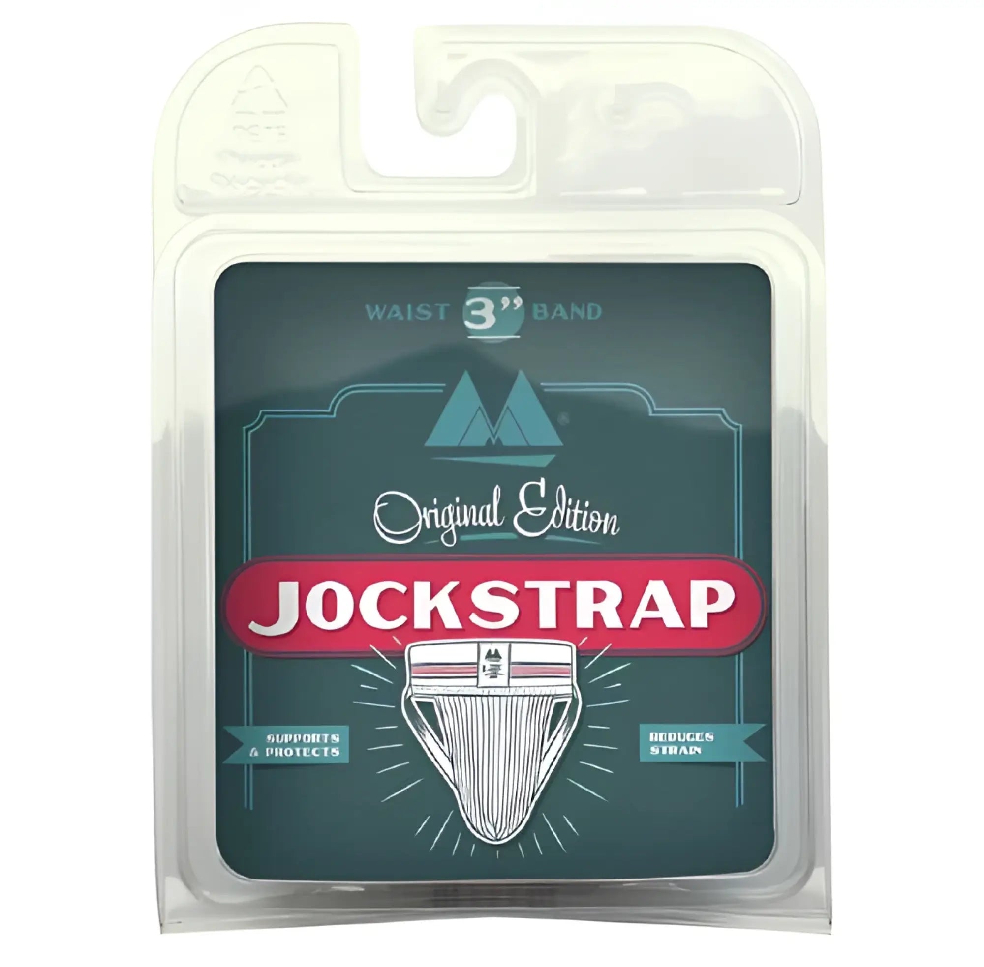 Mm original edition bike style adult supporter jockstrap white black design in clear plastic packaging size m