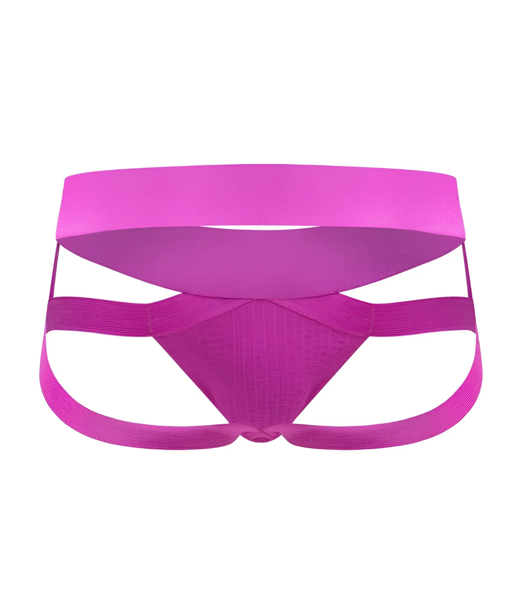 Men’s X jockstrap vibrant magenta athletic briefs with supportive textured fabric and wide elastic waistband