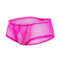 Mob men’s fishnet boxer short in bright pink mesh briefs with a snug form-fitting design