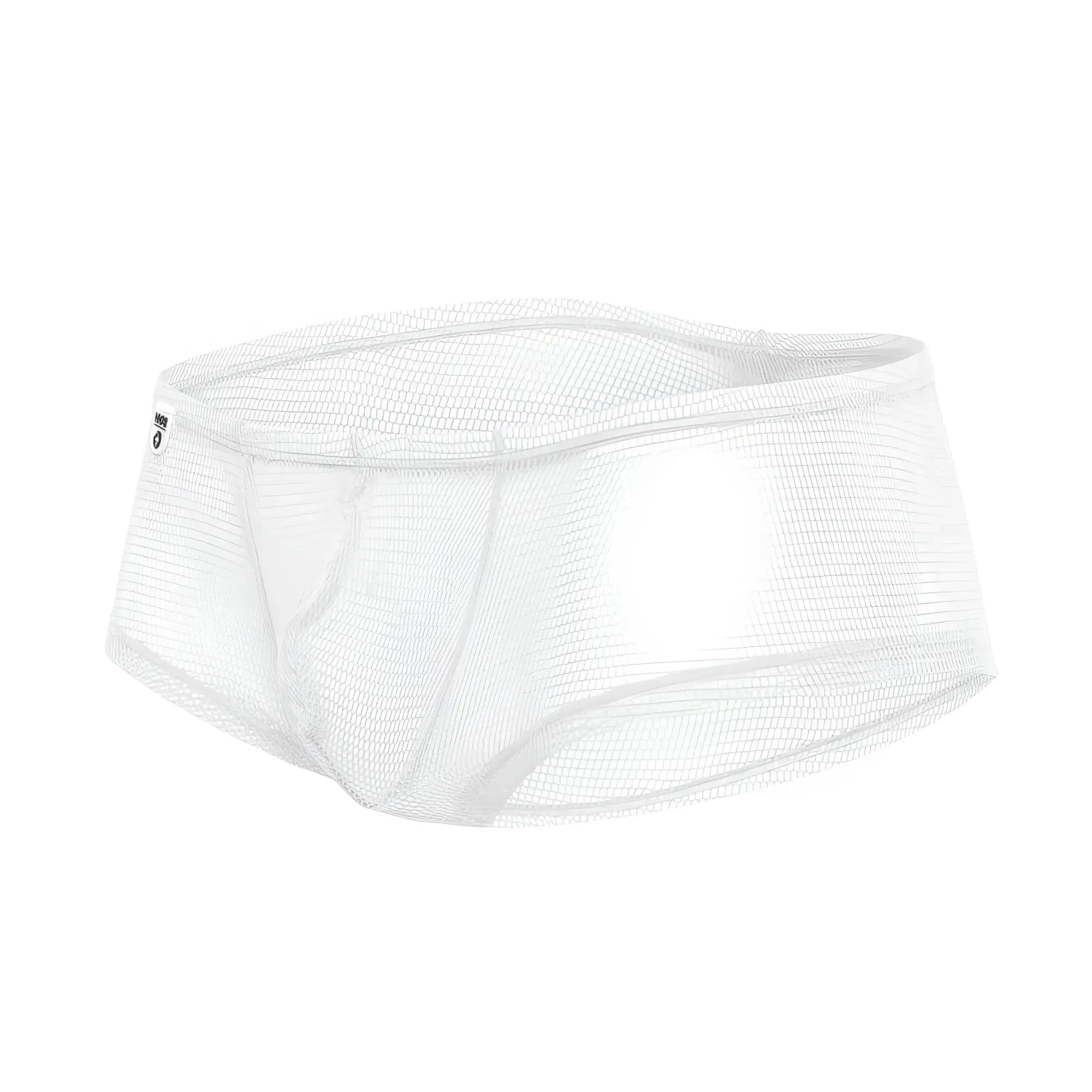 MOB men’s fishnet boxer short in white mesh briefs with a snug, form-fitting design