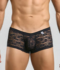 Mob men’s lace boxer black lace underwear with floral pattern and elastic waistband for comfortable fit