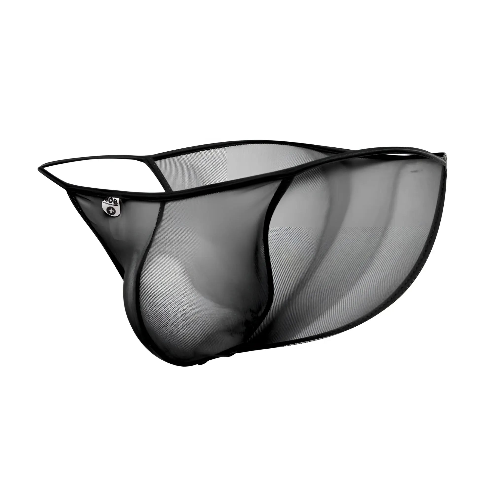 Black mesh briefs with sleek form fitting design and reinforced elastic trim from mob mens sheer bikini collection