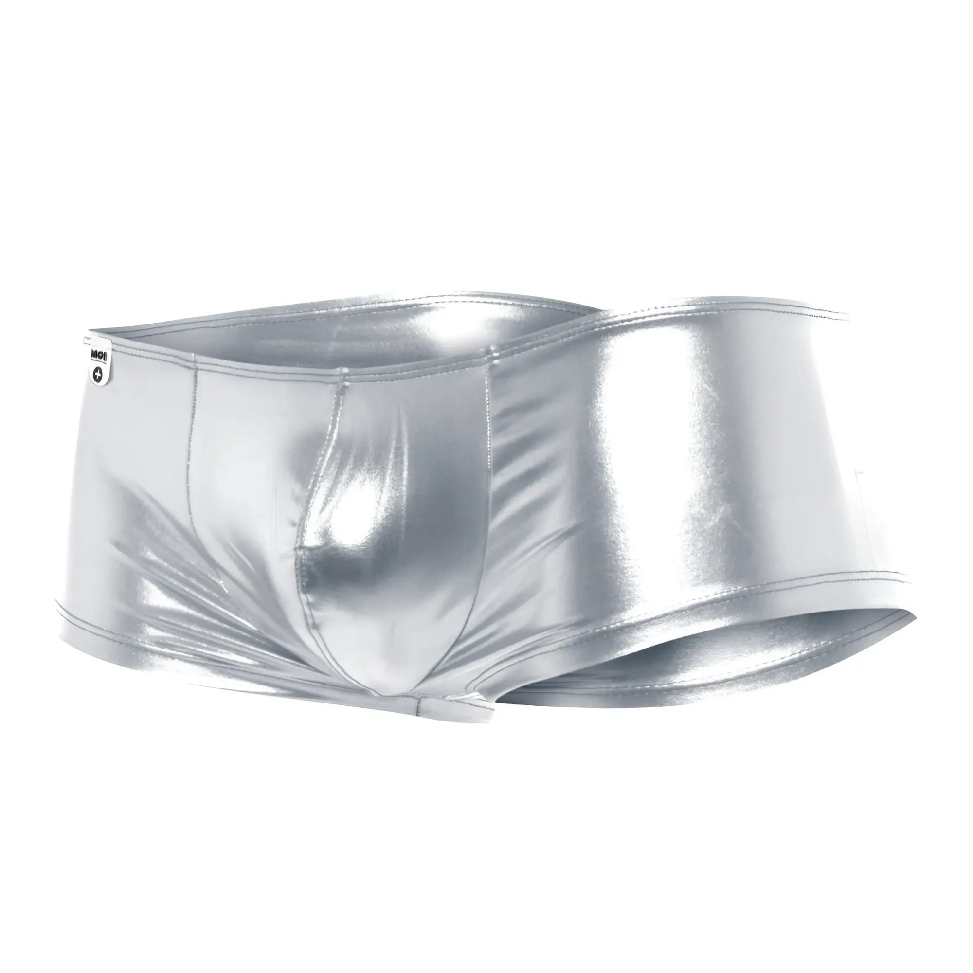 Shiny silver metallic briefs mob mirror boxer with sleek form-fitting design for a modern stylish look