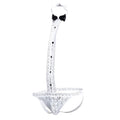 White lace men’s lingerie tuxedo thong with black bow tie and button details for stylish intimate wear