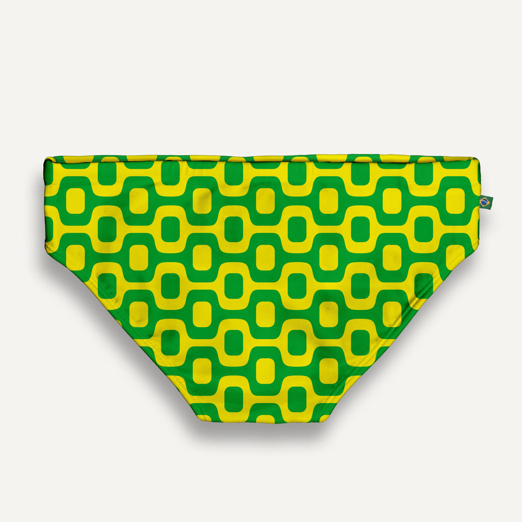 CA-RIO-CA GREEN & YELLOW PAVEMENT SUNGA in Brief & Classic cut - Men's Designer Swimwear