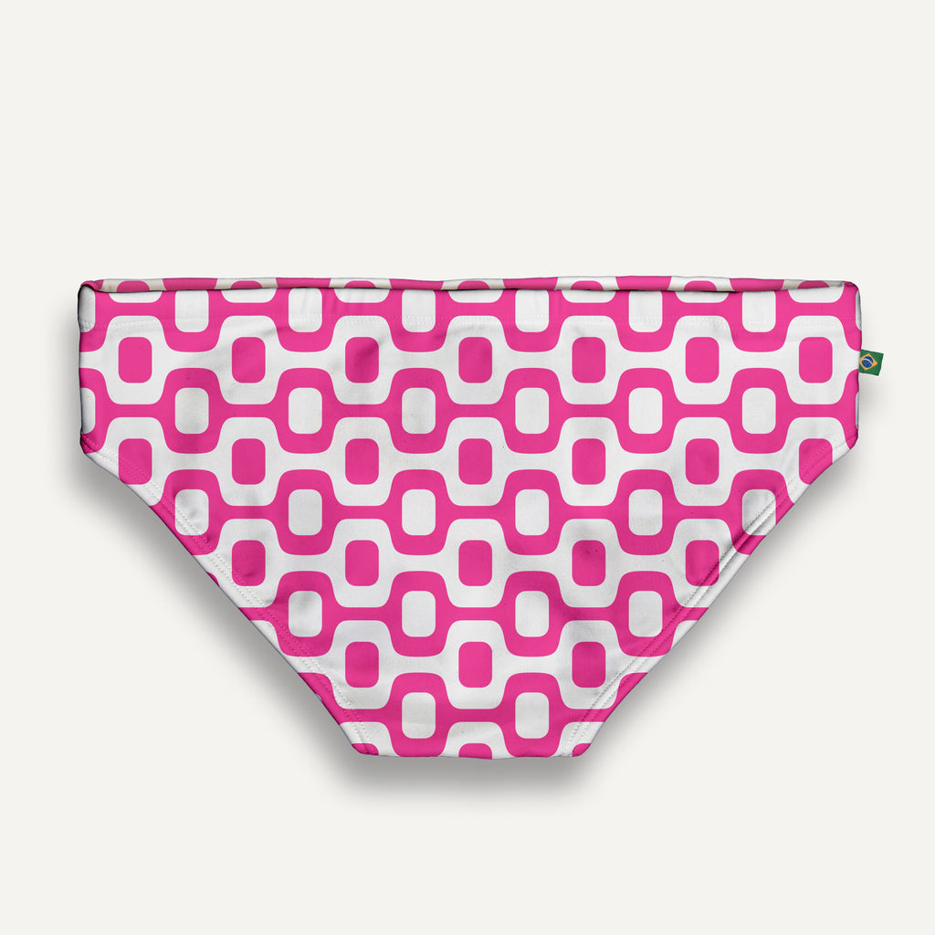 CA-RIO-CA PINK & WHITE  PAVEMENT SUNGA in Brief & Classic cut - Men's Designer Swimwear