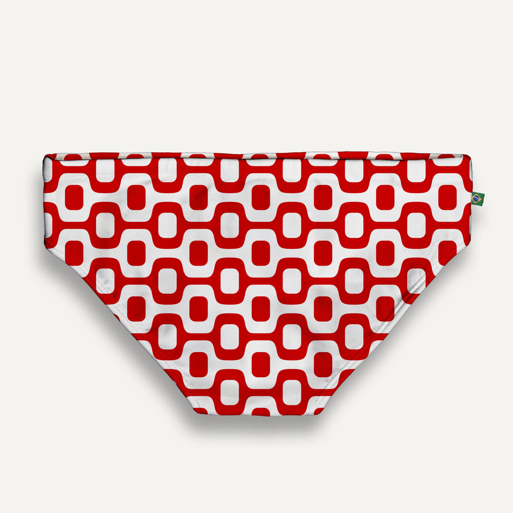 CA-RIO-CA RED & WHITE  PAVEMENT SUNGA in Brief & Classic cut - Men's Designer Swimwear