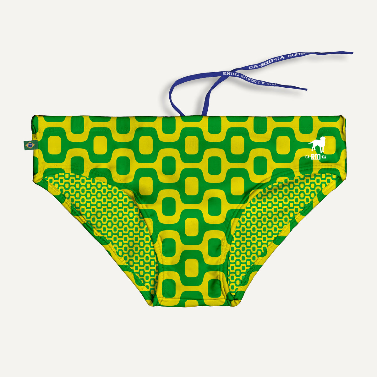 CA-RIO-CA GREEN & YELLOW PAVEMENT SUNGA in Brief & Classic cut - Men's Designer Swimwear