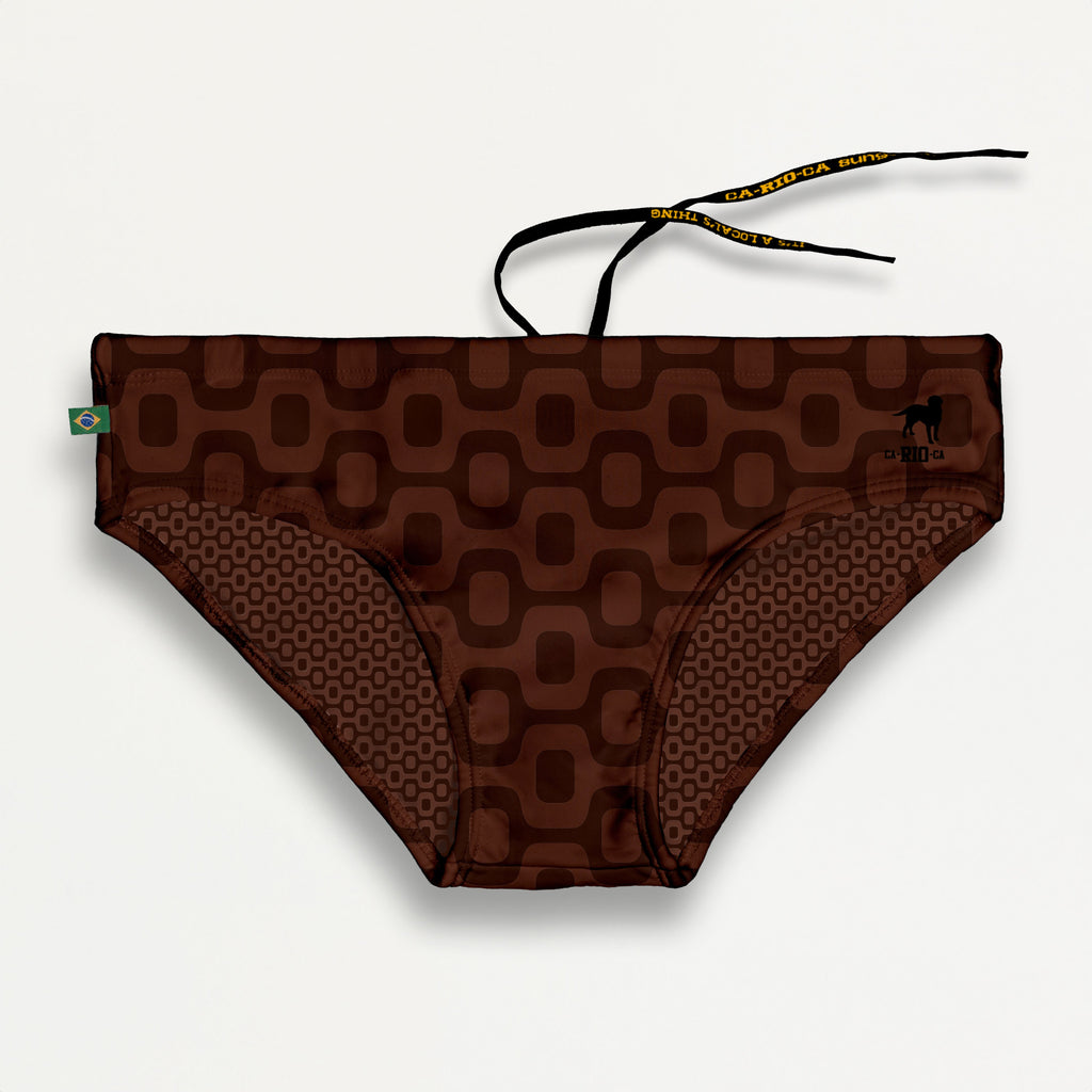 CA-RIO-CA JAVA BROWN PAVEMENT SUNGA in Brief & Classic cut - Men's Designer Swimwear