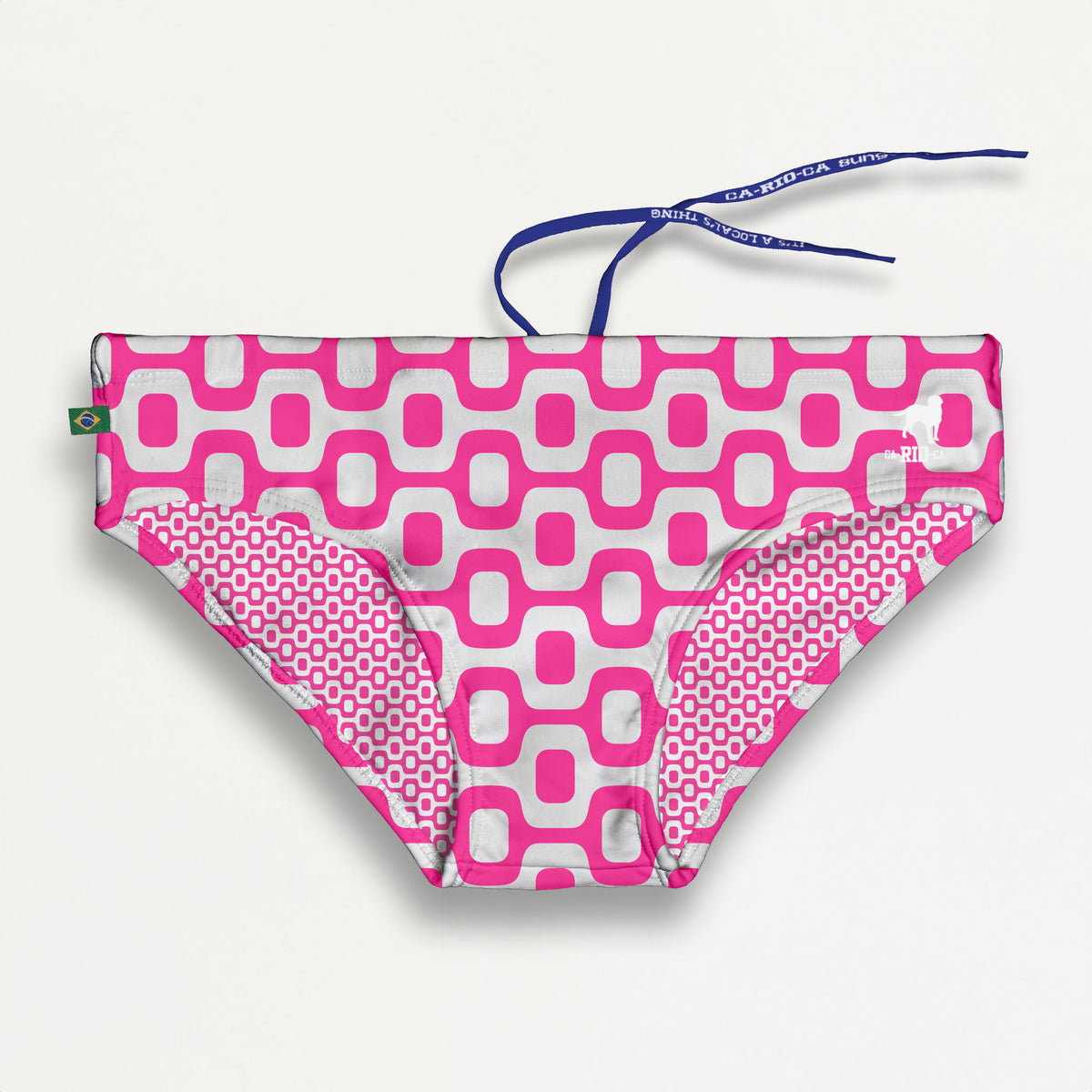 CA-RIO-CA PINK & WHITE  PAVEMENT SUNGA in Brief & Classic cut - Men's Designer Swimwear