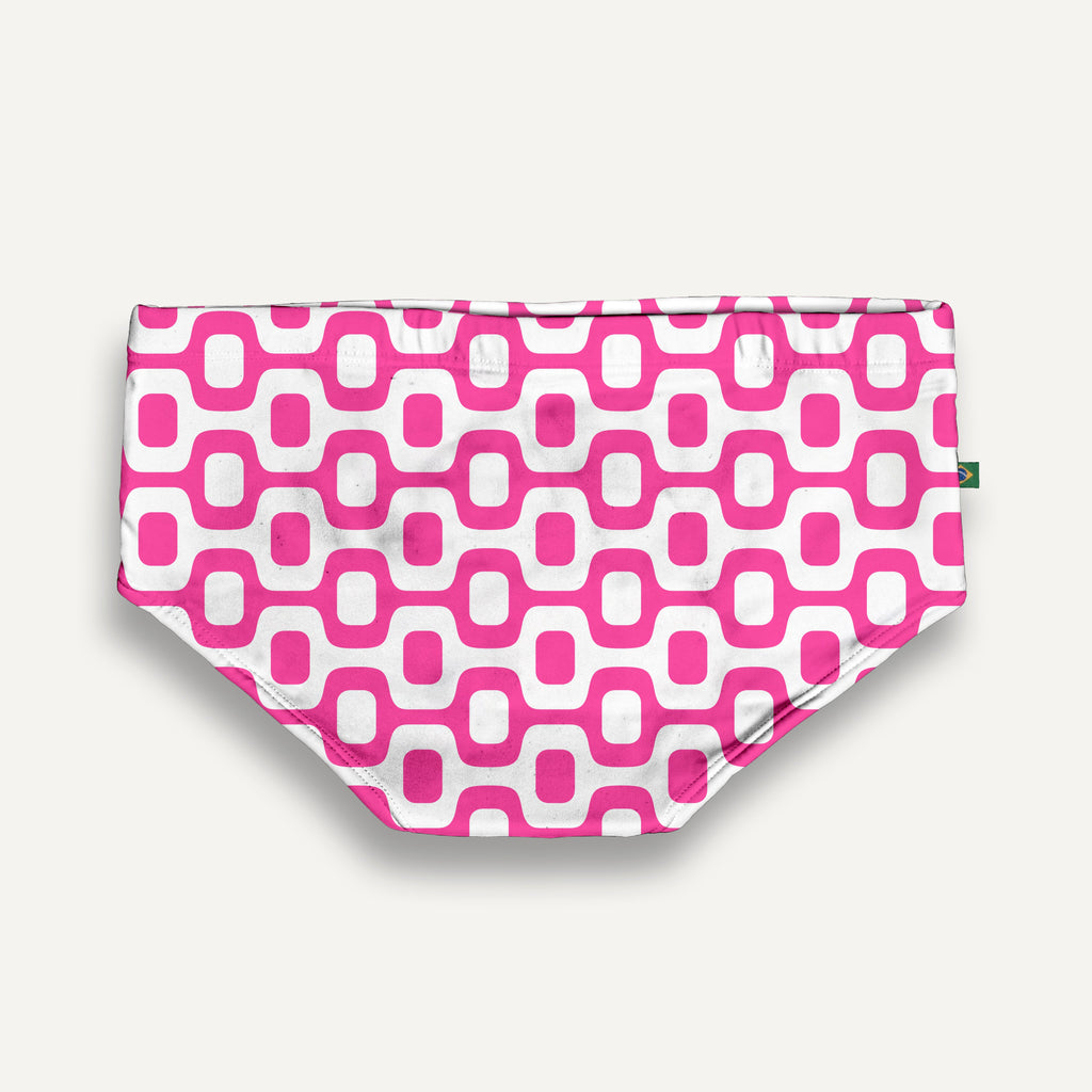 CA-RIO-CA PINK & WHITE  PAVEMENT SUNGA in Brief & Classic cut - Men's Designer Swimwear