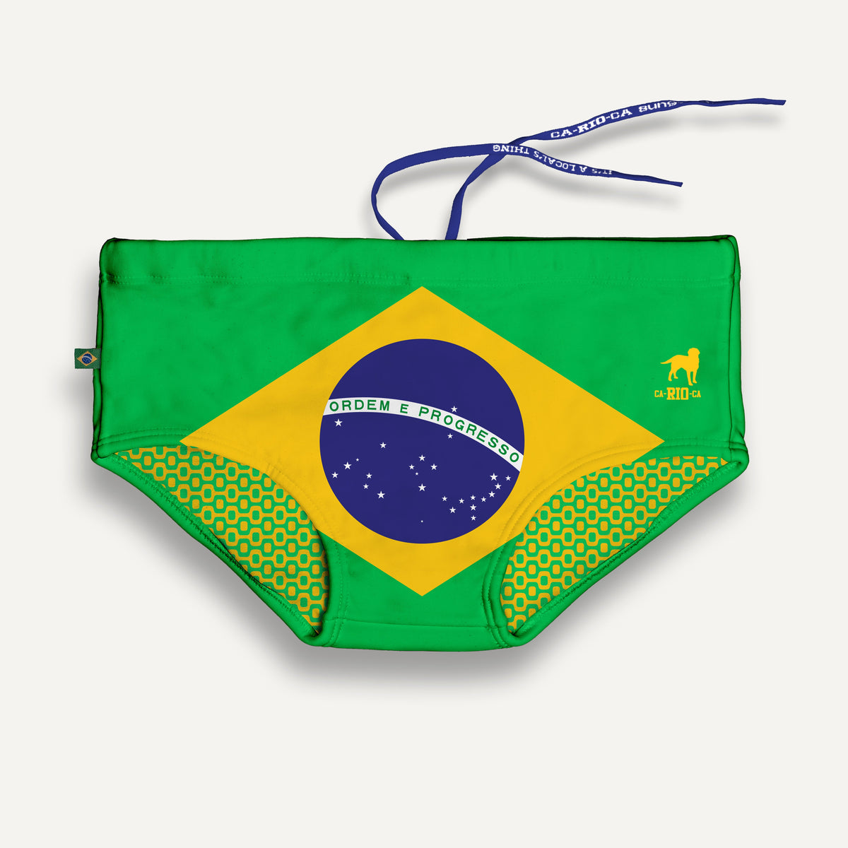 CA-RIO-CA Team Brasil Flag Sunga - Traje de Baño de Diseño - Sunga Brasileña
