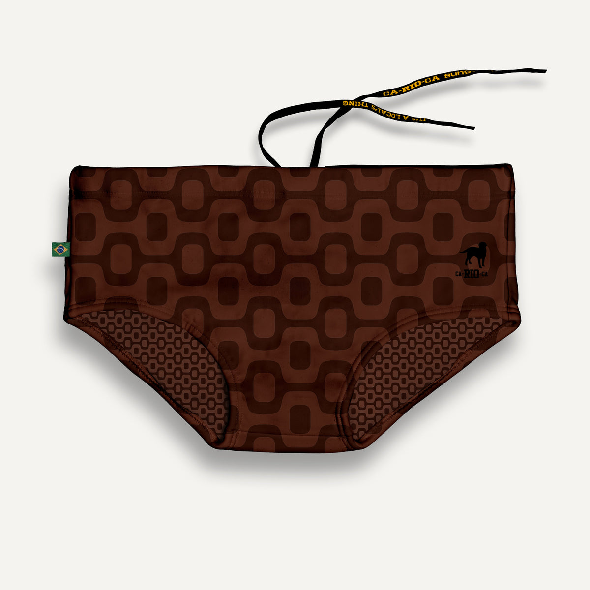 CA-RIO-CA JAVA BROWN PAVEMENT SUNGA in Brief & Classic cut - Men's Designer Swimwear