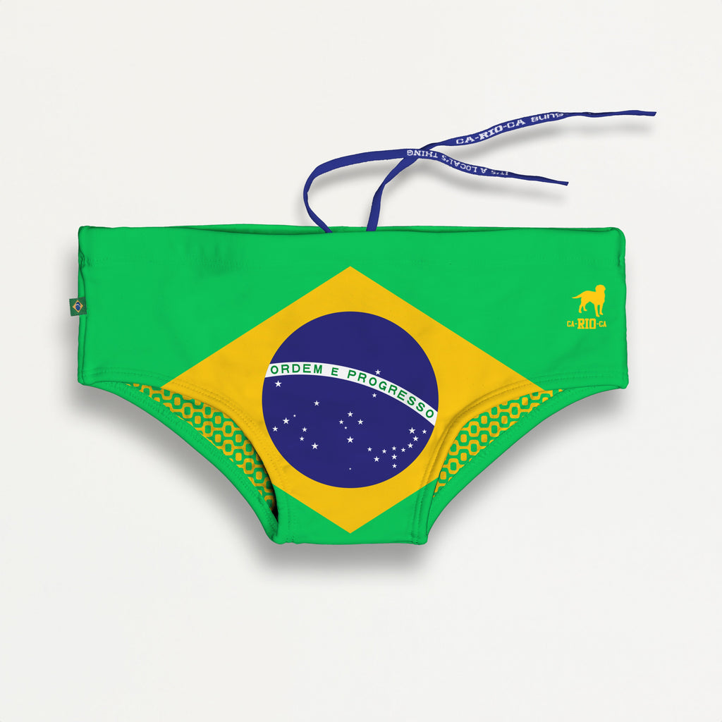 CA-RIO-CA Team Brasil Flag Sunga - Traje de Baño de Diseño - Sunga Brasileña