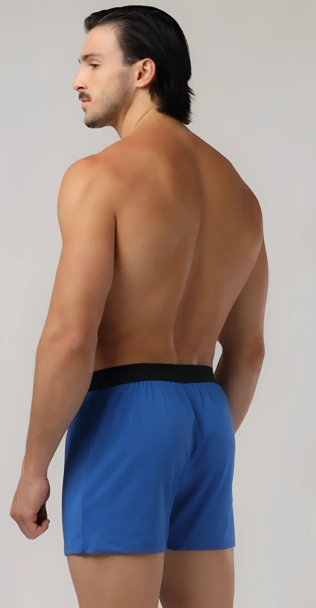 Modern boxer blue boxer shorts with black elastic waistband soft breathable fabric for comfortable everyday wear