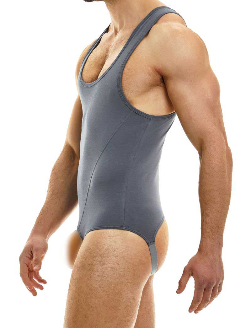 Body de una pieza con agujeros Glory Hole de Modus Vivendi, color gris, talla S 01381