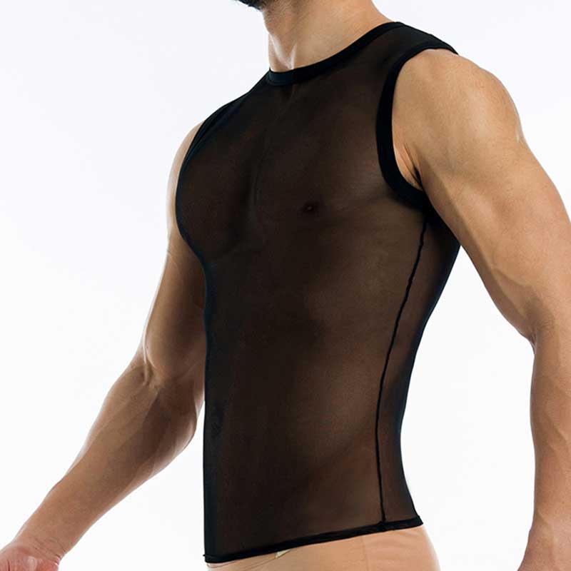 Camiseta sin mangas transparente Modus Vivendi negra 19631 talla XL