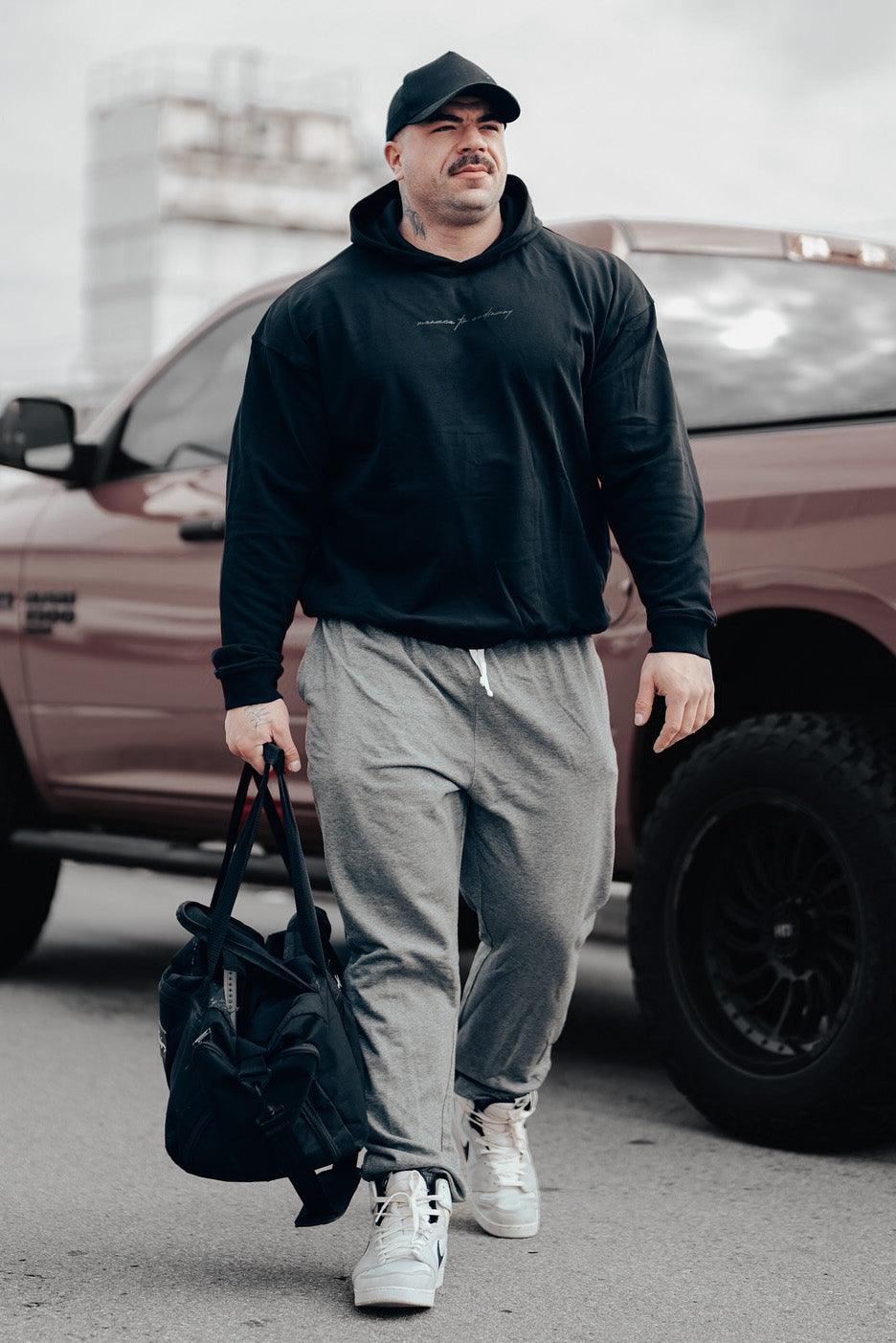 Jed North Essentials Relaxed Hoodie - Schwarz