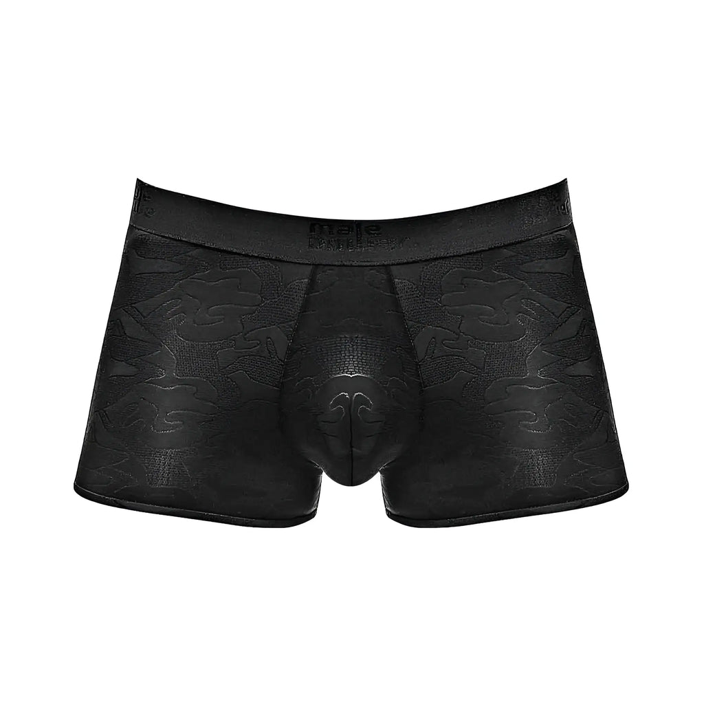 Black men’s boxer briefs mp impressions short blk sml with subtle embossed dragon pattern and supportive contoured design