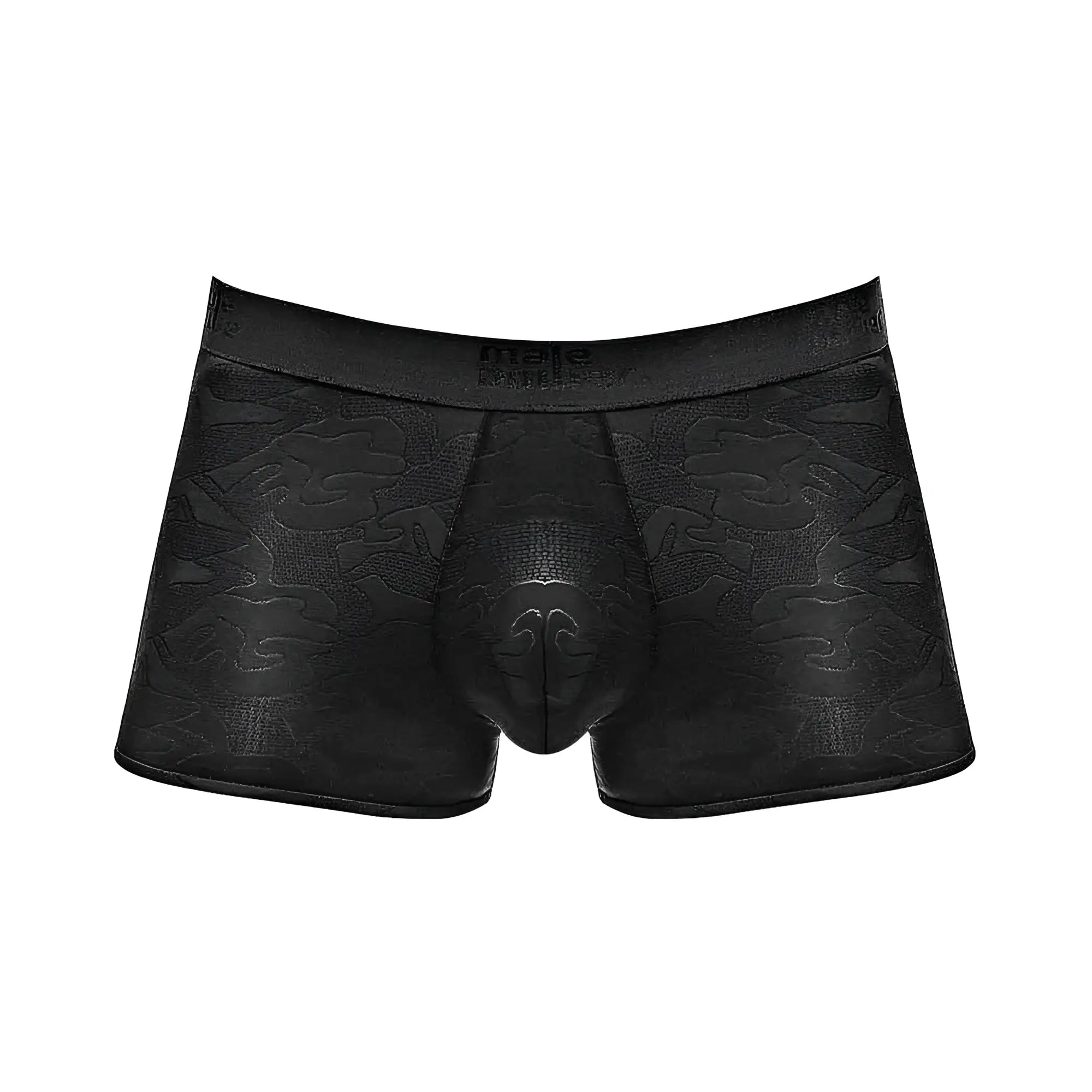 Black men’s boxer briefs mp impressions short blk sml with subtle embossed dragon pattern and supportive contoured design