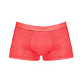 Coral-red mp impressions short cor sml men’s boxer briefs with embossed geometric pattern and branded waistband