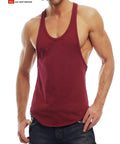 Maroon muscle tank sleeveless tank top with rounded neckline and ribbed trim perfect for workouts and casual wear