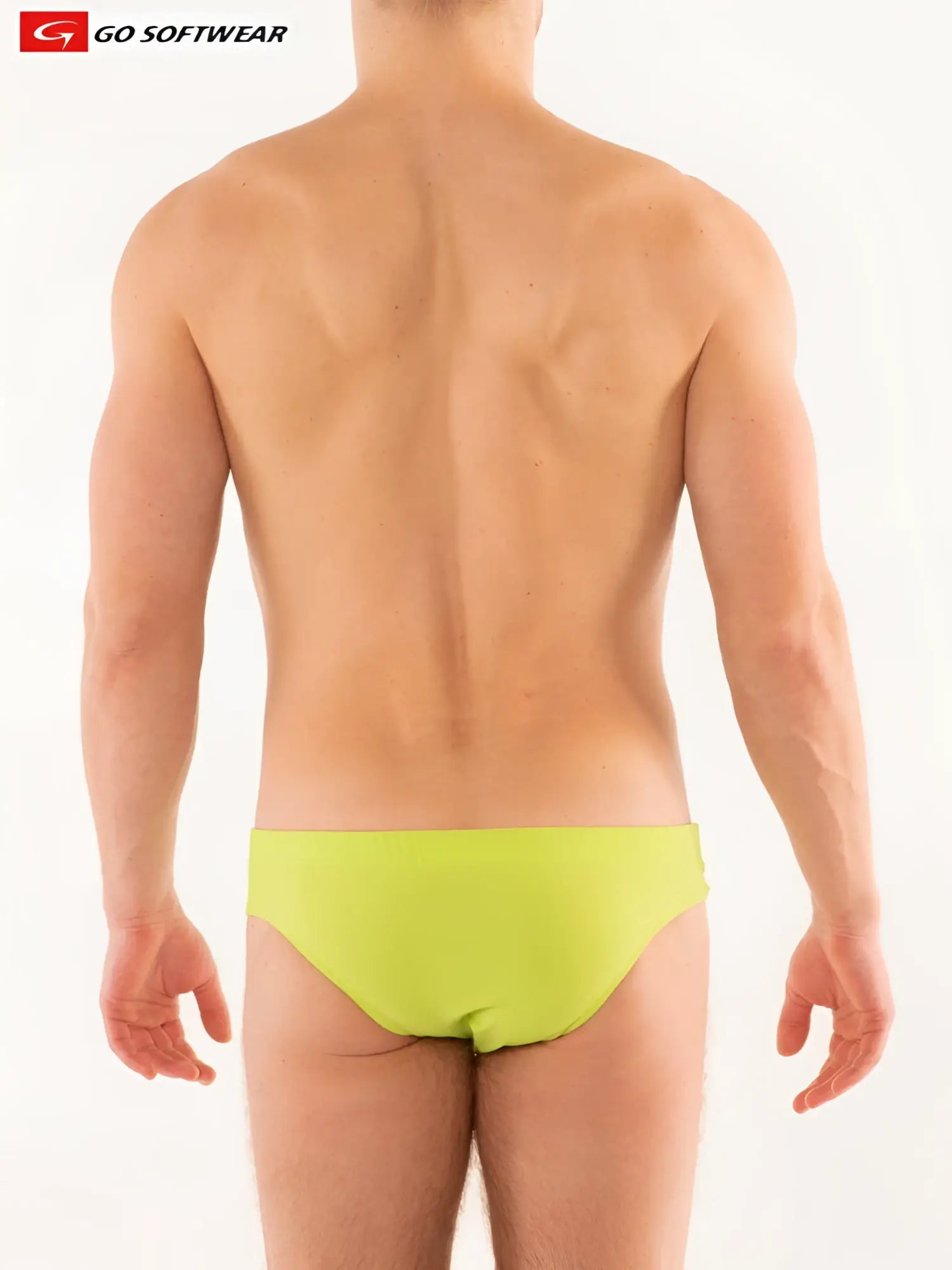 Bright lime green go softwear mykonos bikini swim briefs made of soft fabric for comfortable swimwear use