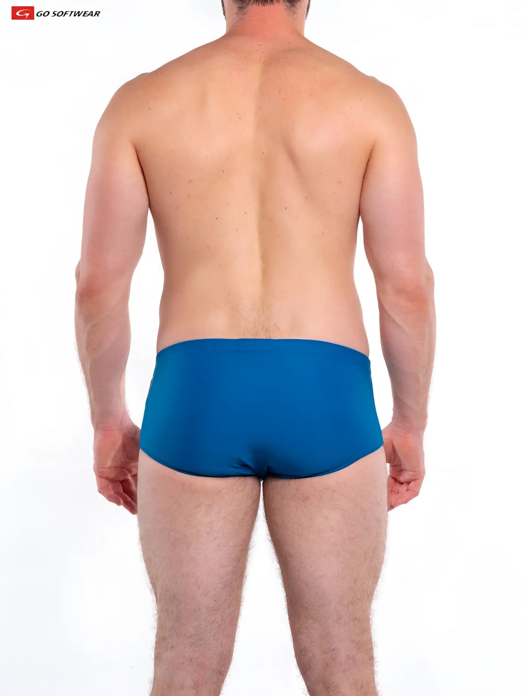 Blue napoli posing swim trunk by go softwear made of soft fabric designed for comfortable swimwear use