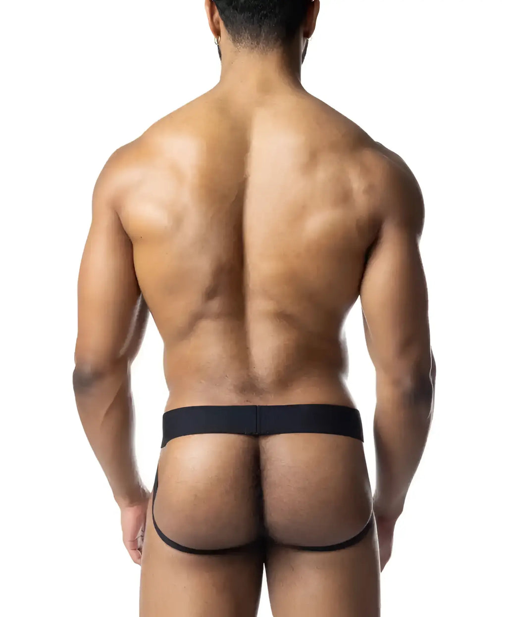 Black blur jockstrap athletic briefs with snug form-fitting design for active support and comfort