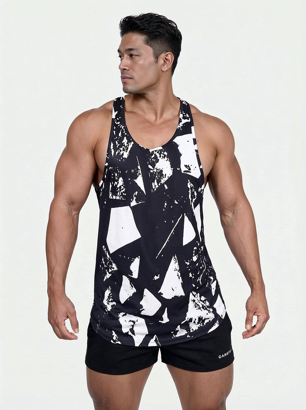 Jed North Graphic Muscle Stringer - Abstrakt Schwarz