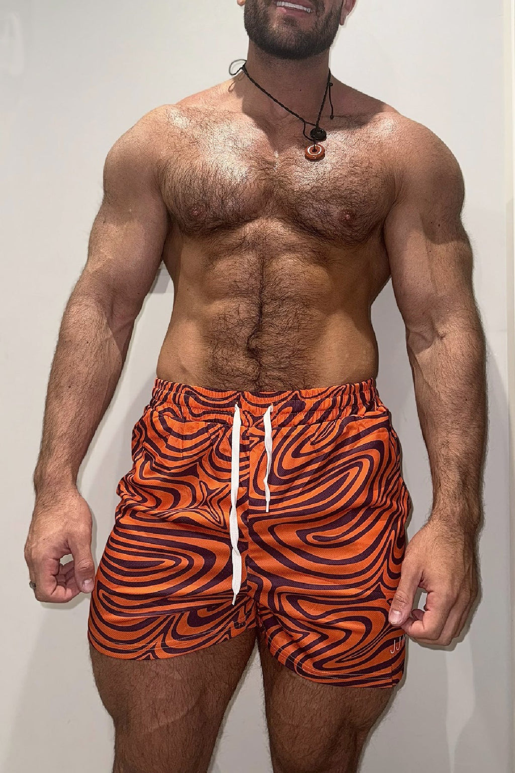 Pantalones cortos de malla de secado rápido JJ Malibu - Naranja Groovy