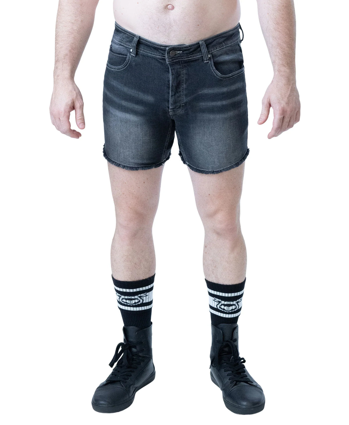 Nasty Pig Men's Quad Short - Distressed Grey - Distressed Black