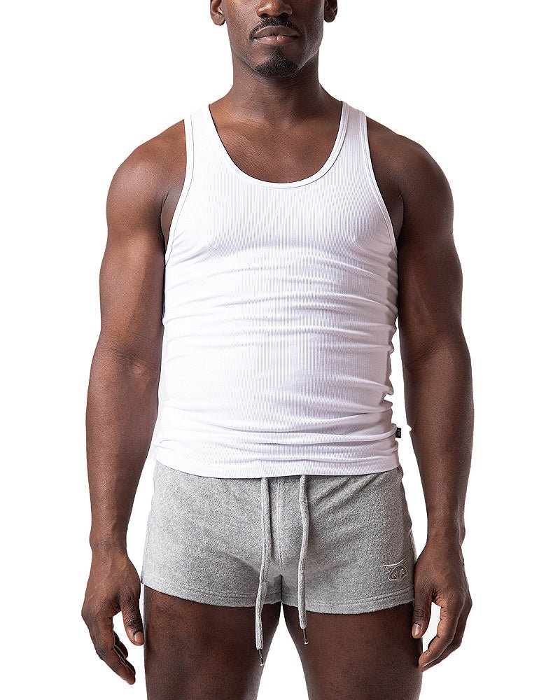 Camiseta sin mangas Nasty Pig Pig Rib para hombre - Blanco