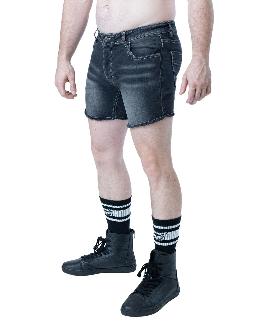 Nasty Pig Men's Quad Short - Distressed Grey - Distressed Black