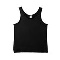 Black sleeveless nylon active underwear tank top with minimalist design suitable for workout or daily wear