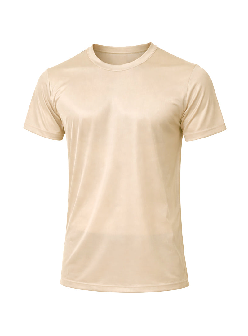 T-Shirt mit Rundhalsausschnitt aus Nylon-Trikot