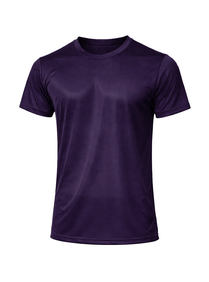 T-Shirt mit Rundhalsausschnitt aus Nylon-Trikot