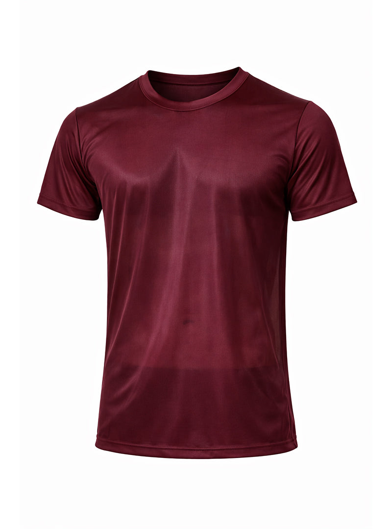 T-Shirt mit Rundhalsausschnitt aus Nylon-Trikot