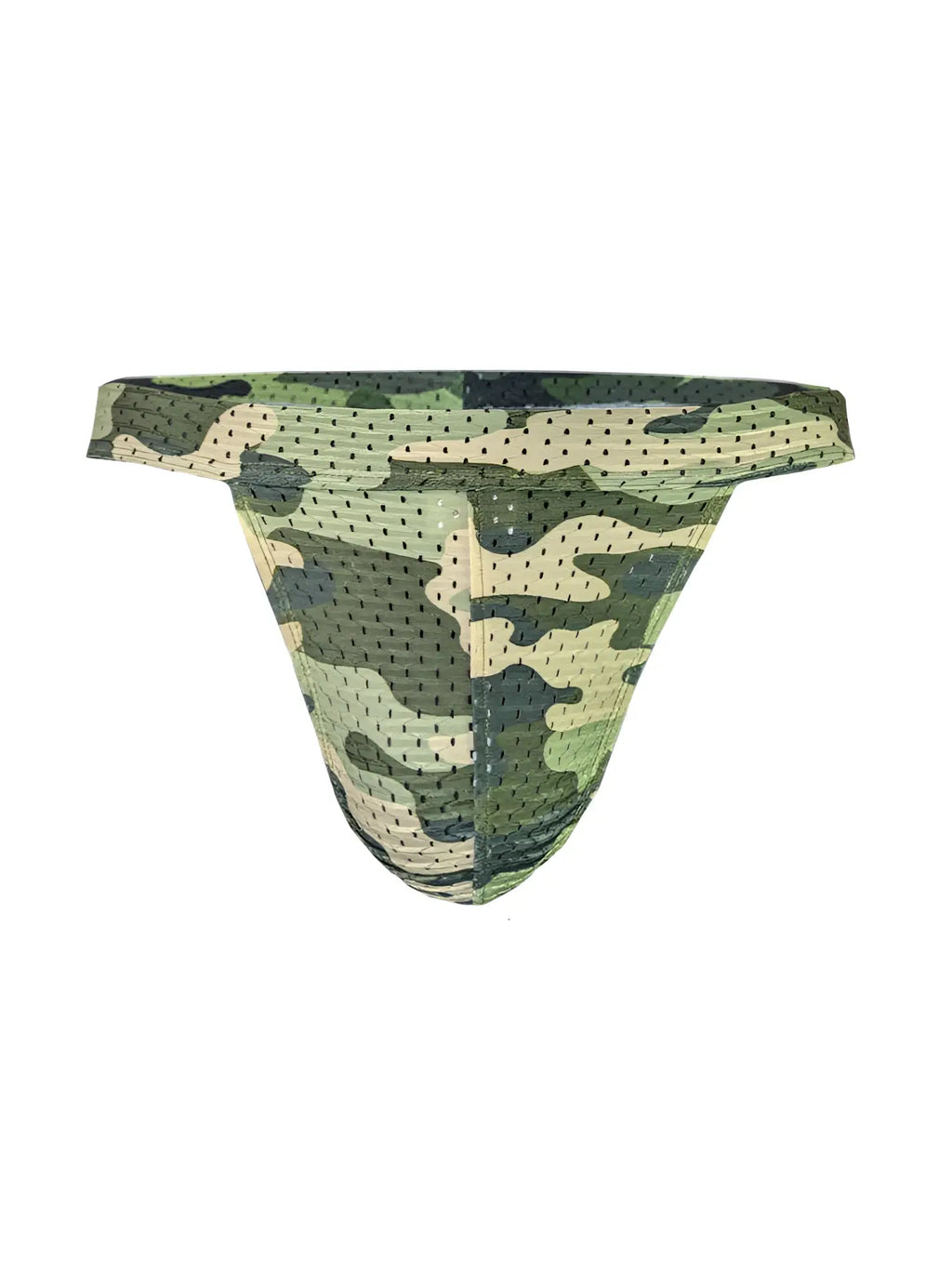 Nylux camo jockstrap green and beige camouflage mesh briefs with breathable fabric for active wear
