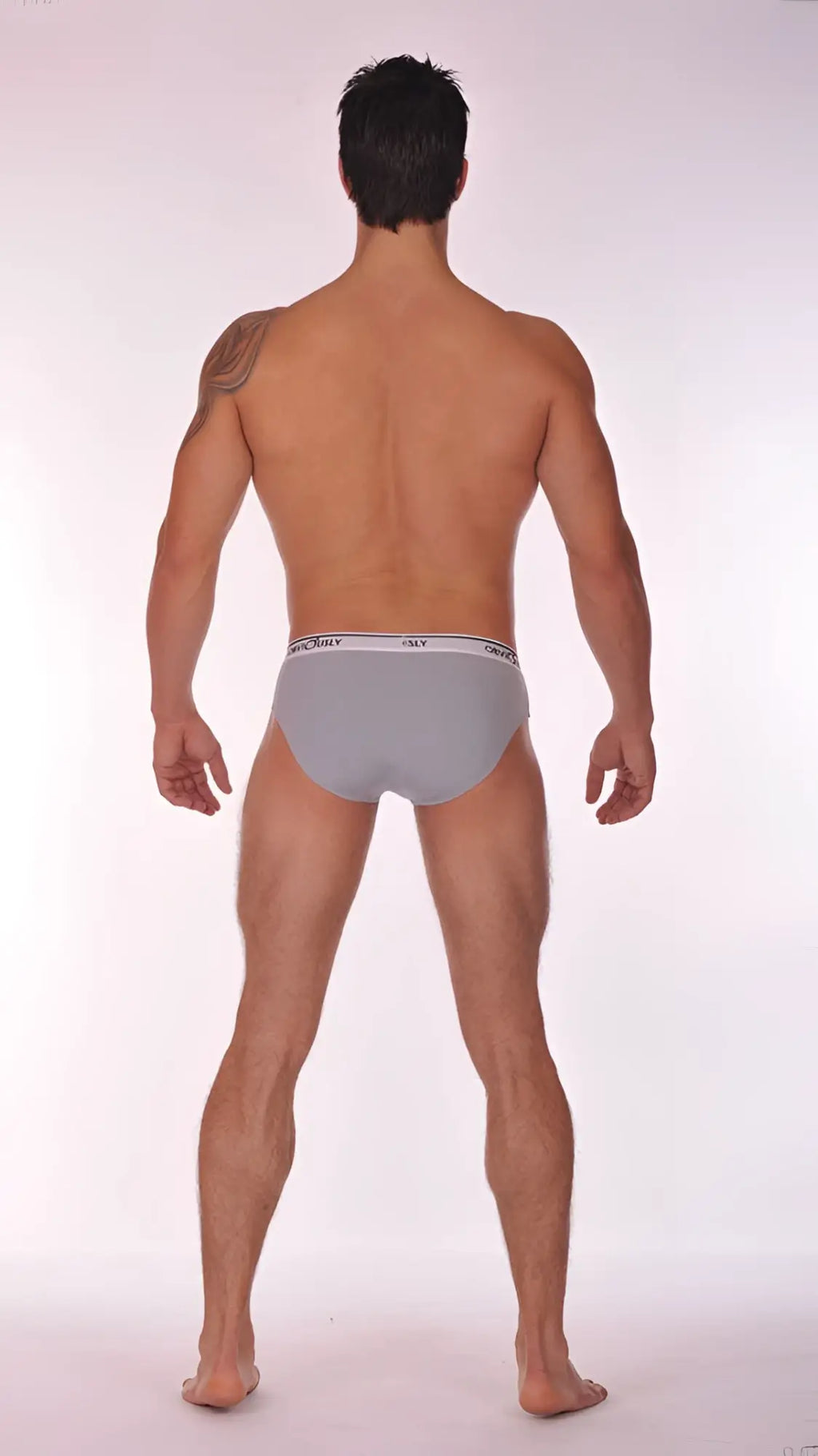Obviously pouch brief full cut underwear in light grey with white elastic waistband featuring city logo size s
