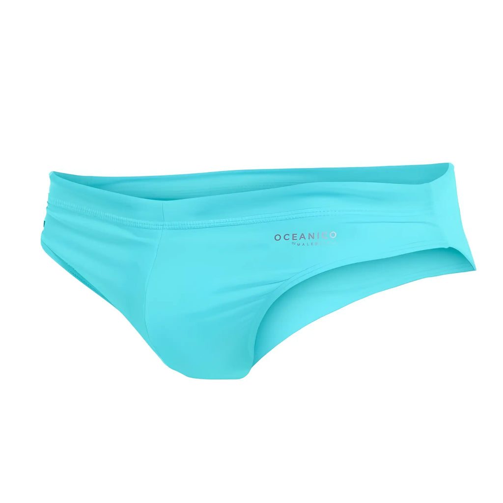Turquoise Oceanico swim briefs with a sleek form-fitting design ideal for swimming and beachwear
