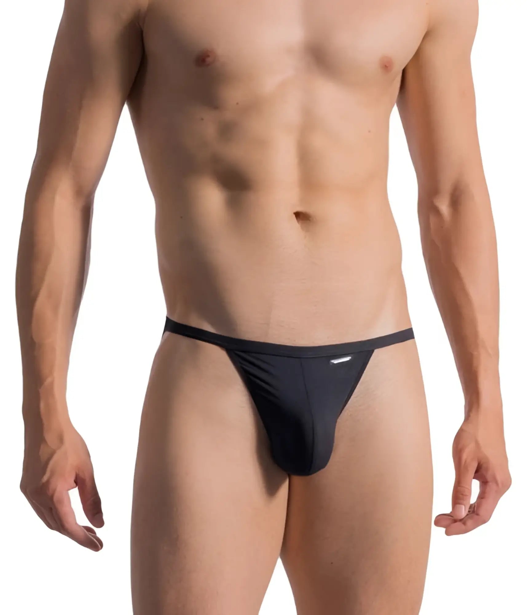 Black form-fitting thong olaf benz 0965 riotanga with sleek minimalist design and subtle waistband branding