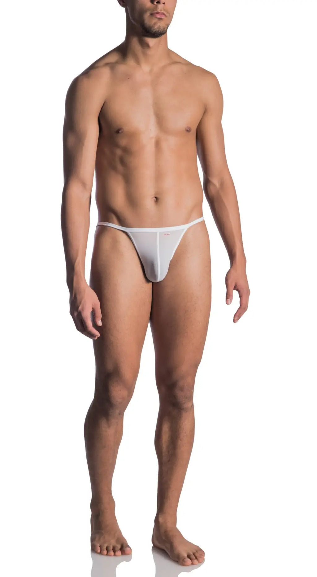 White mesh thong with subtle front logo in olaf benz 0965 riotanga style for comfortable everyday wear