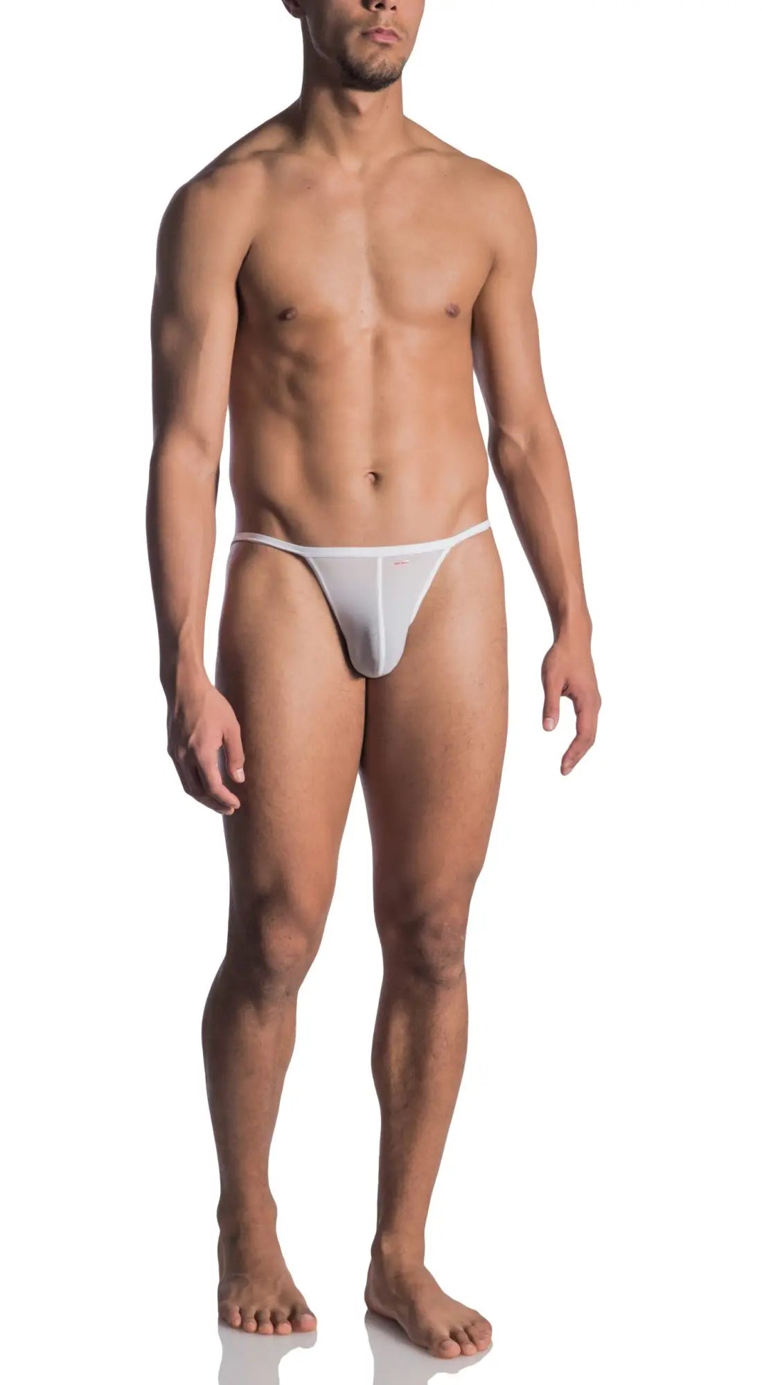 White mesh thong with subtle front logo in olaf benz 0965 riotanga style for comfortable everyday wear