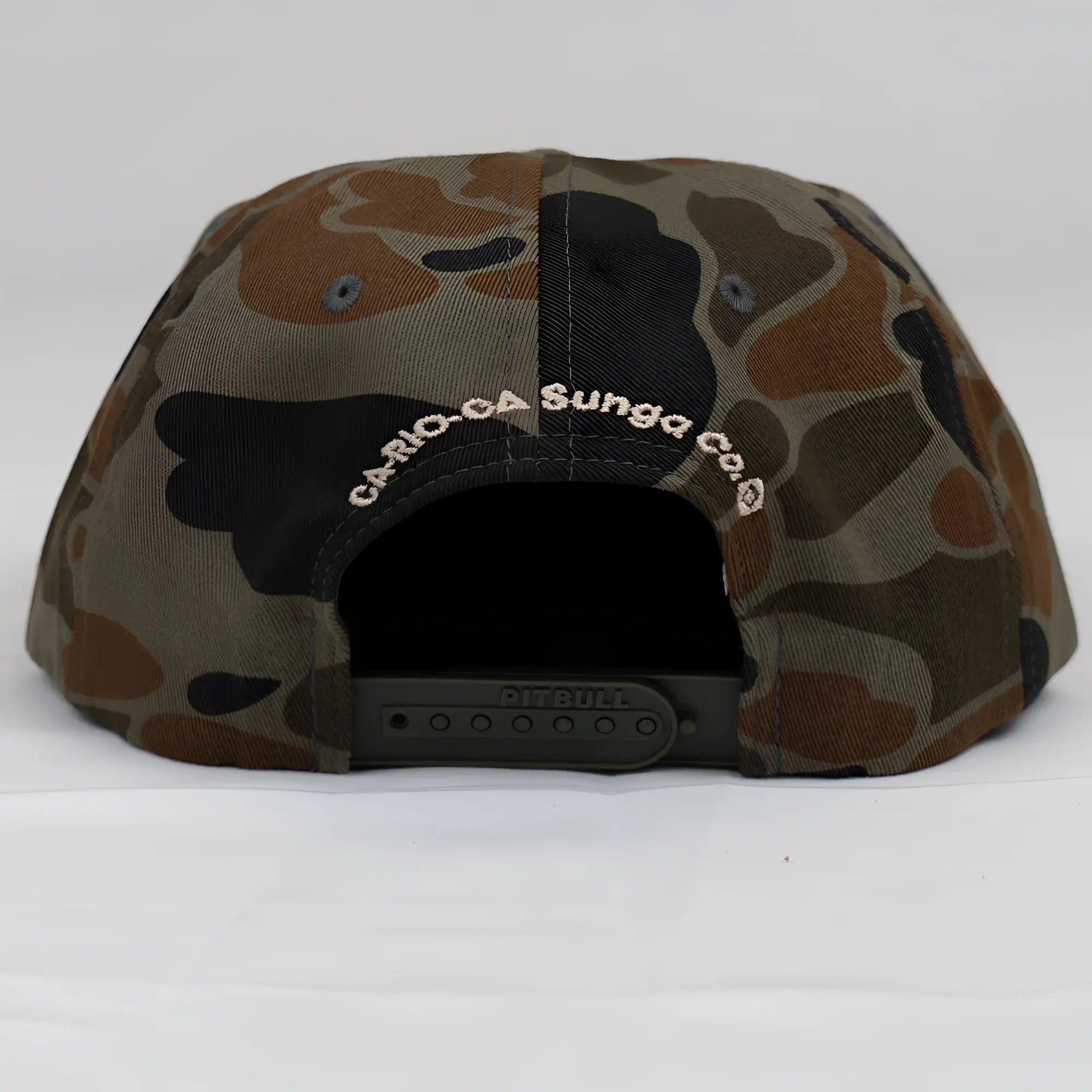 Old school camo unstructured rope hat camouflage snapback cap with brown olive green and black splotches