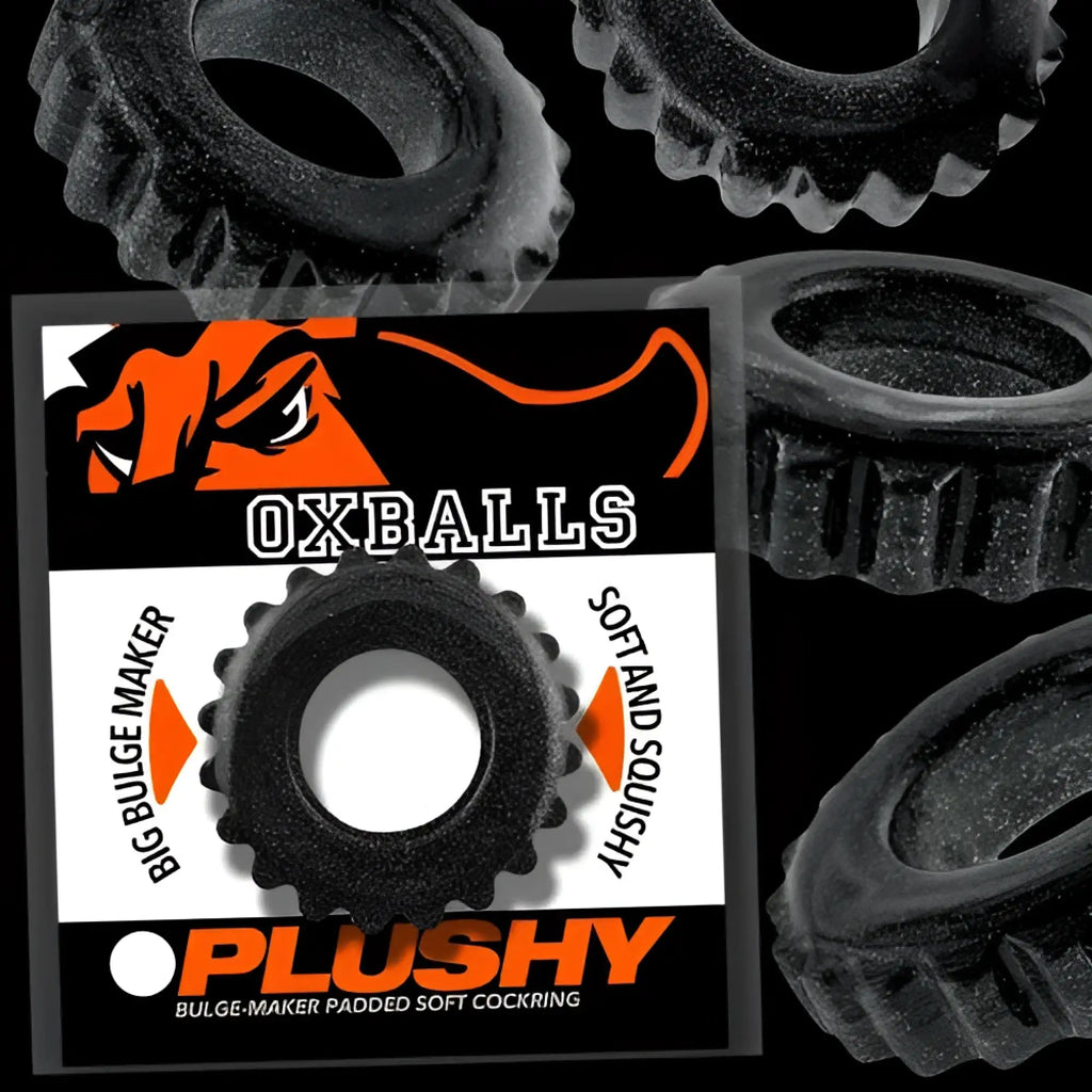 Black textured oxballs ox plushy bulge maker with soft squishy design for comfortable wear and support