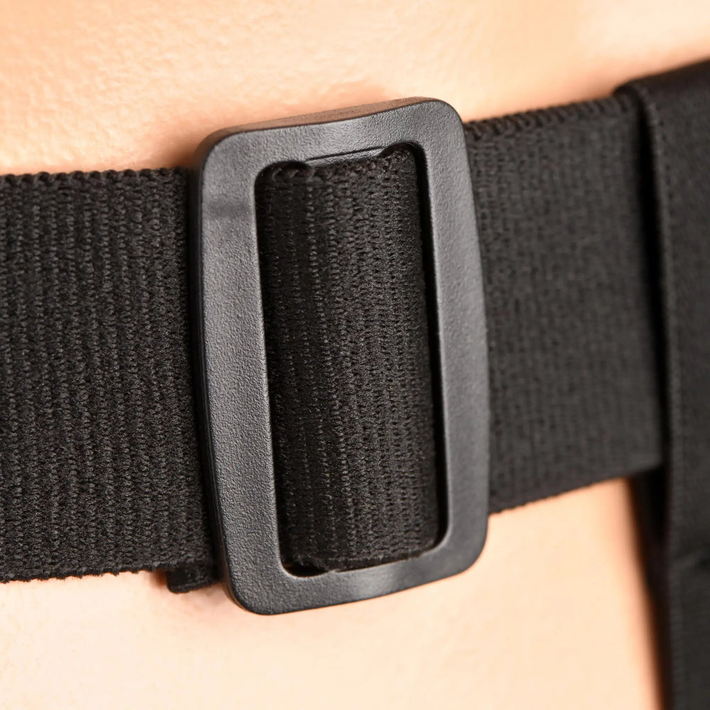 Black elastic strap with matte black plastic buckle for p-spot plugger trainer comfort harness with plugs