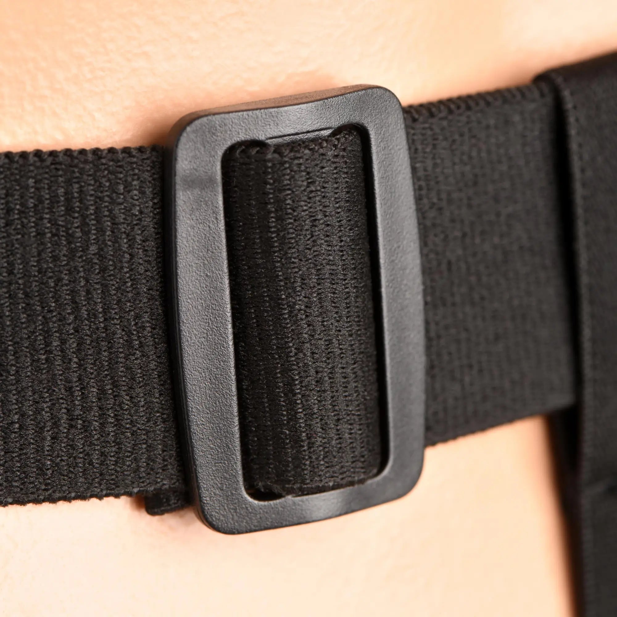 Black elastic strap with matte black plastic buckle for p-spot plugger trainer comfort harness with plugs